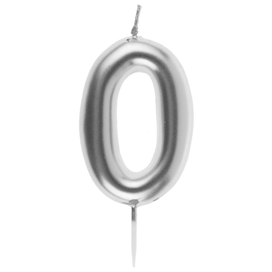 CHANDELLE CHIFFRE 0 ARGENT