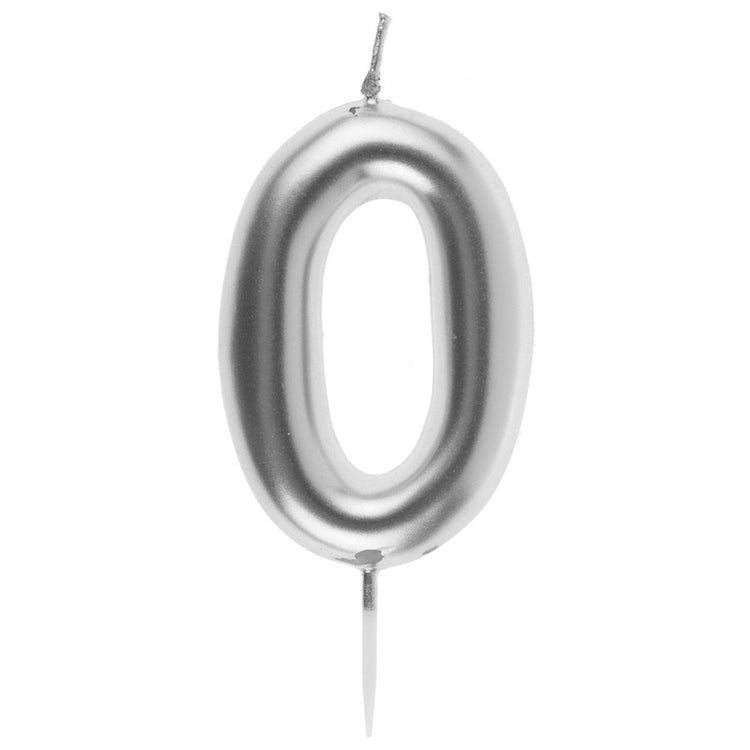 CHANDELLE CHIFFRE 0 ARGENT