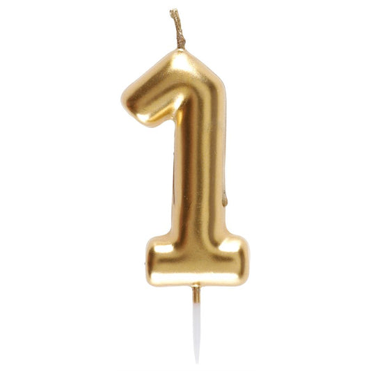 CHANDELLE CHIFFRE 1 OR