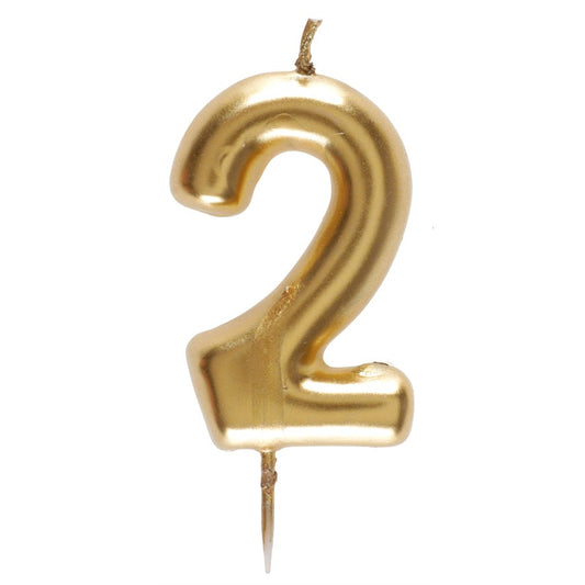 CHANDELLE CHIFFRE 2 OR