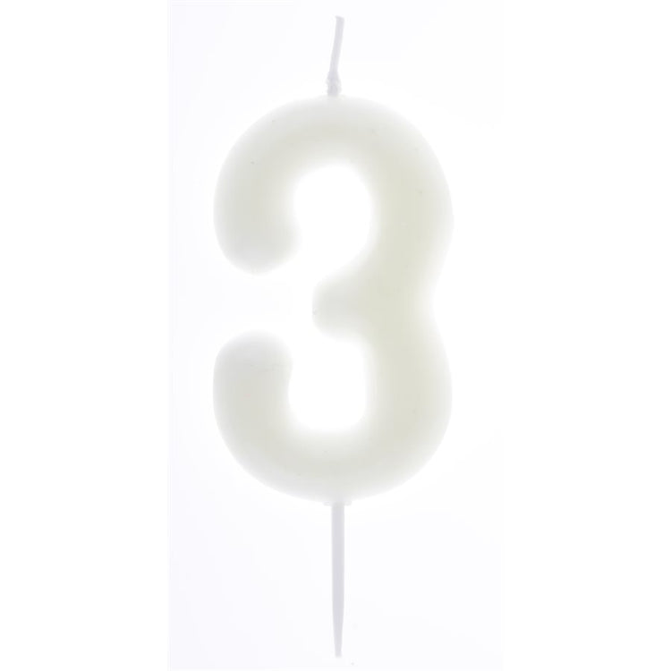 CHANDELLE CHIFFRE 3 PHOSPHORESCENTE