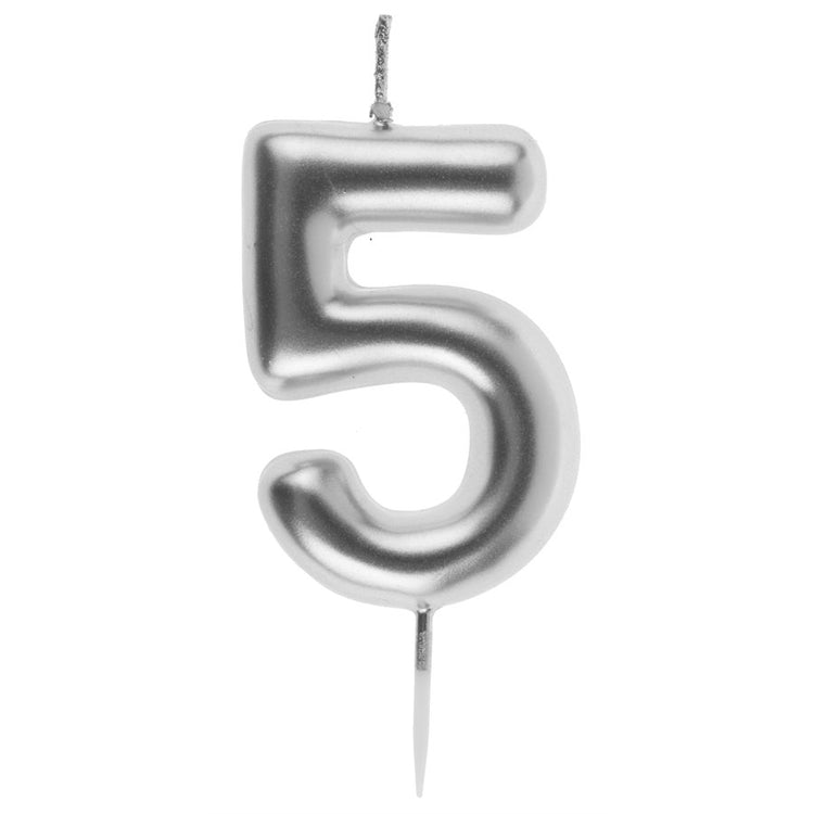 CHANDELLE CHIFFRE 5 ARGENT