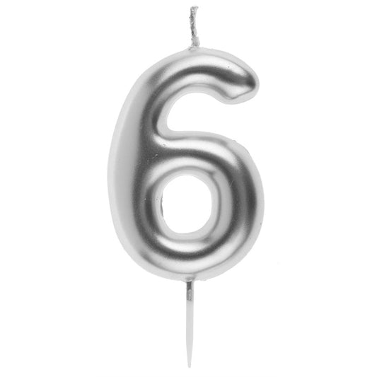 CHANDELLE CHIFFRE 6 ARGENT