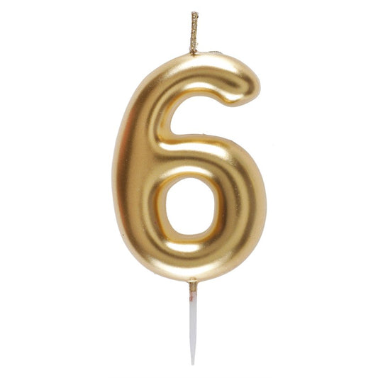 CHANDELLE CHIFFRE 6 OR
