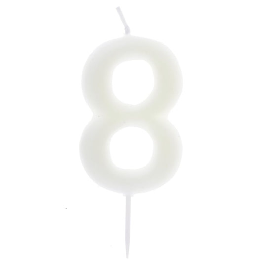 CHANDELLE CHIFFRE 8 PHOSPHORESCENTE