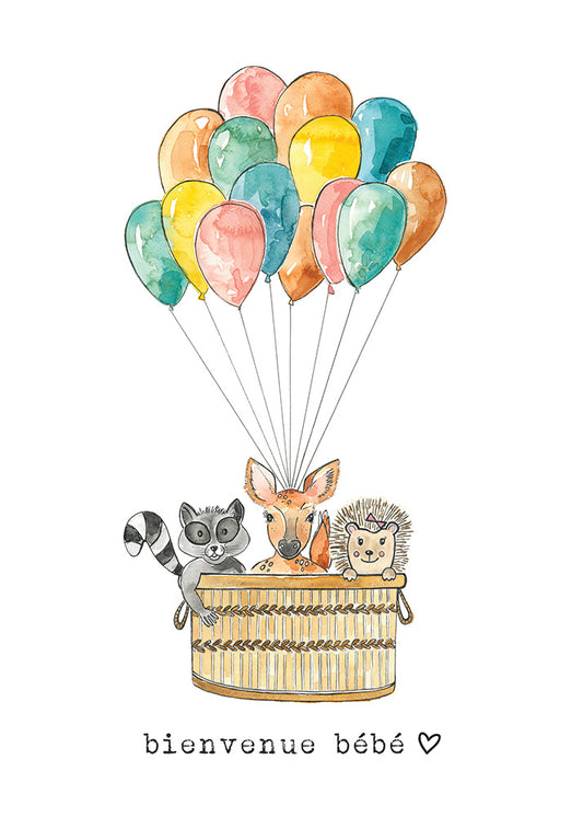 BIENVENUE BÉBÉ MONTGOLFIÈRE - Stéphanie Renière illustration