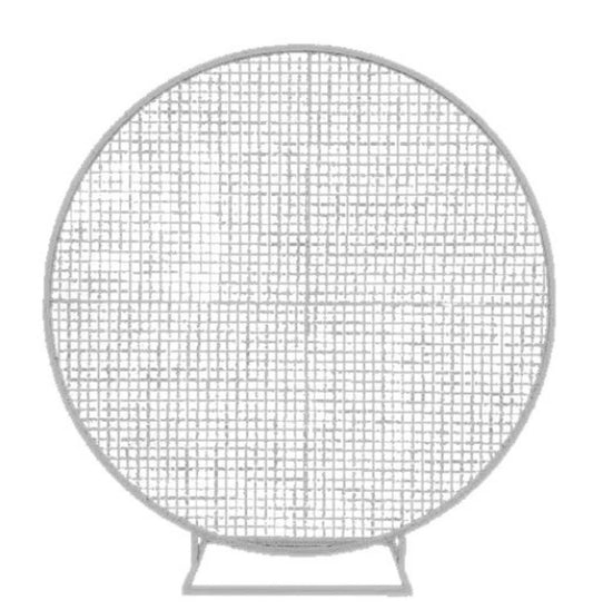 STRUCTURE D'ARCHE RONDE EN MÉTAL GRILLAGÉE BLANCHE