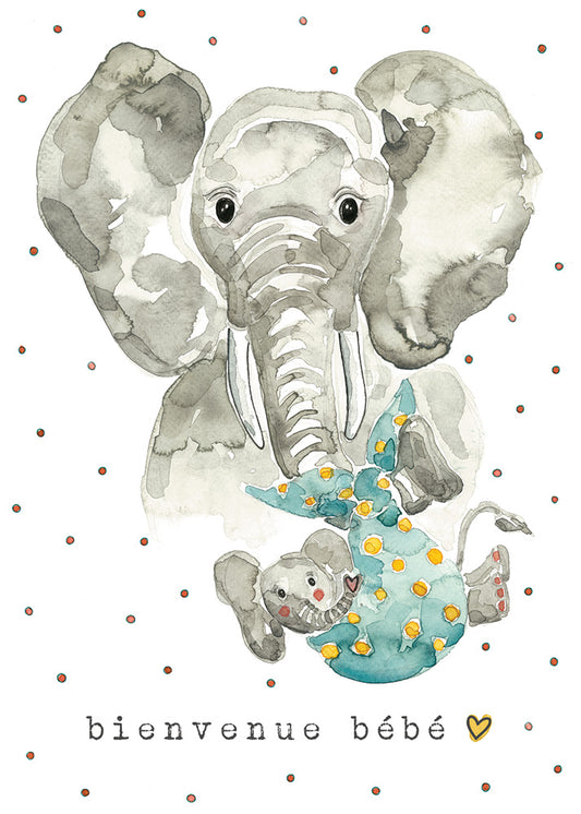 BIENVENUE BÉBÉ ÉLÉPHANT - Stéphanie Renière illustration