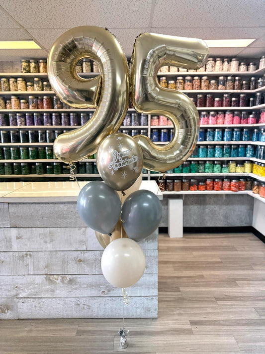BOUQUET DE BALLONS CHIFFRES COLLÉS