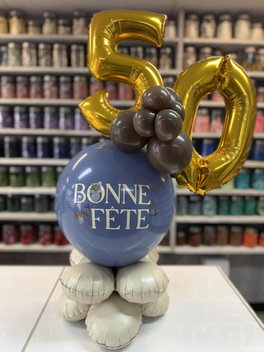 CENTRE DE TABLE BONNE FÊTE, AUTOCOLLANTS ET ÂGE