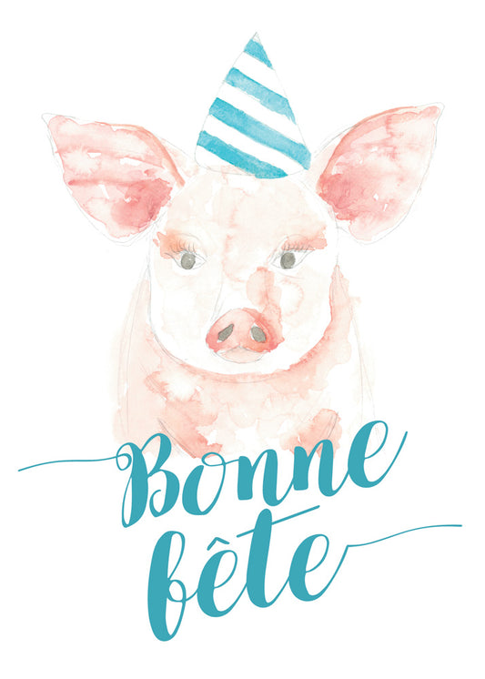 BONNE FÊTE COCHON - Stéphanie Renière illustration