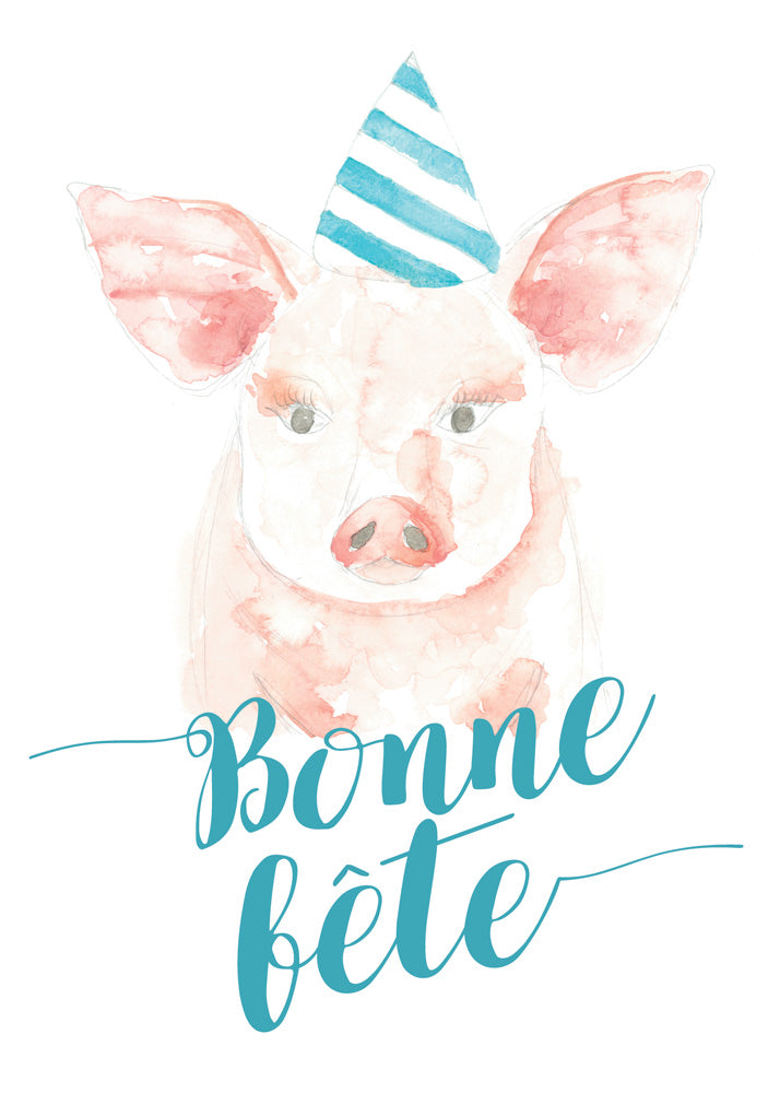 BONNE FÊTE COCHON - Stéphanie Renière illustration