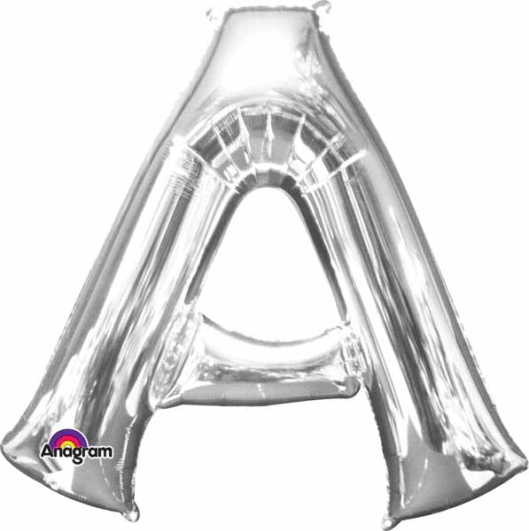 BALLON MYLAR LETTRE 16 POUCES ARGENT A