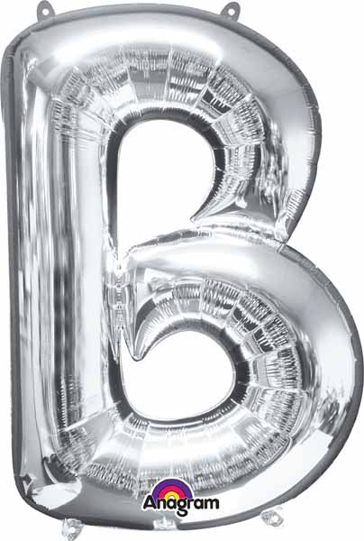 BALLON MYLAR LETTRE 16 POUCES ARGENT B
