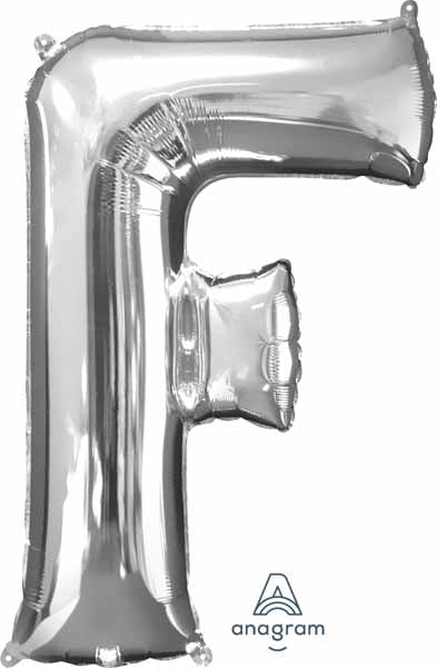 BALLON MYLAR LETTRE 16 POUCES ARGENT F