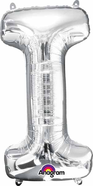 BALLON MYLAR LETTRE 16 POUCES ARGENT I