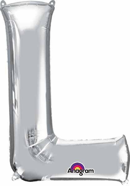 BALLON MYLAR LETTRE 16 POUCES ARGENT L