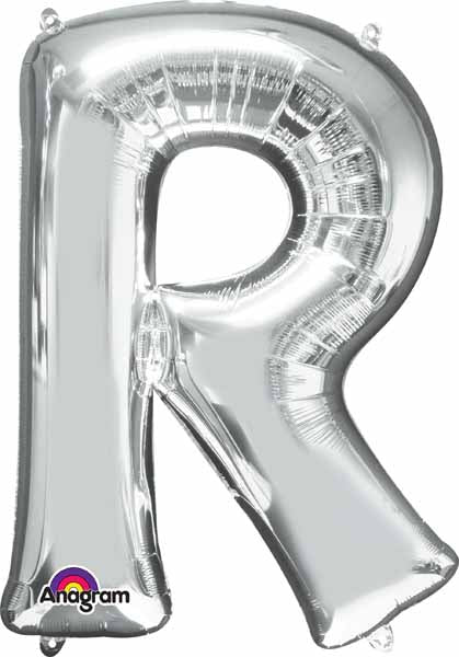 BALLON MYLAR LETTRE 16 POUCES ARGENT R