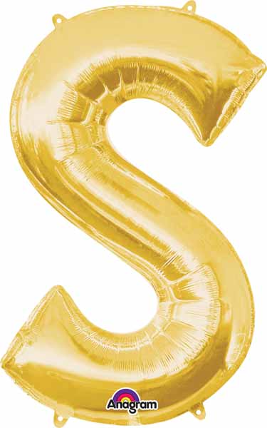 BALLON MYLAR LETTRE 16 POUCES OR S