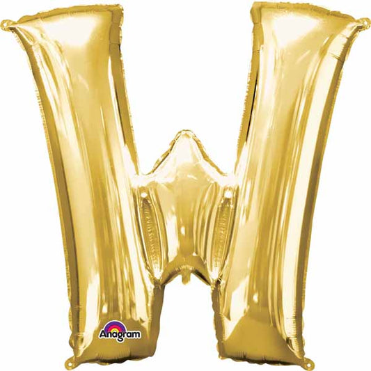 BALLON MYLAR LETTRE 16 POUCES OR W