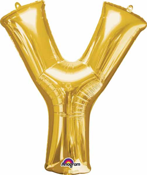 BALLON MYLAR LETTRE 16 POUCES OR Y