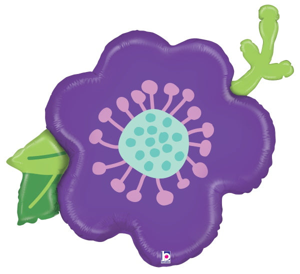 BALLON MYLAR FLEUR MAUVE