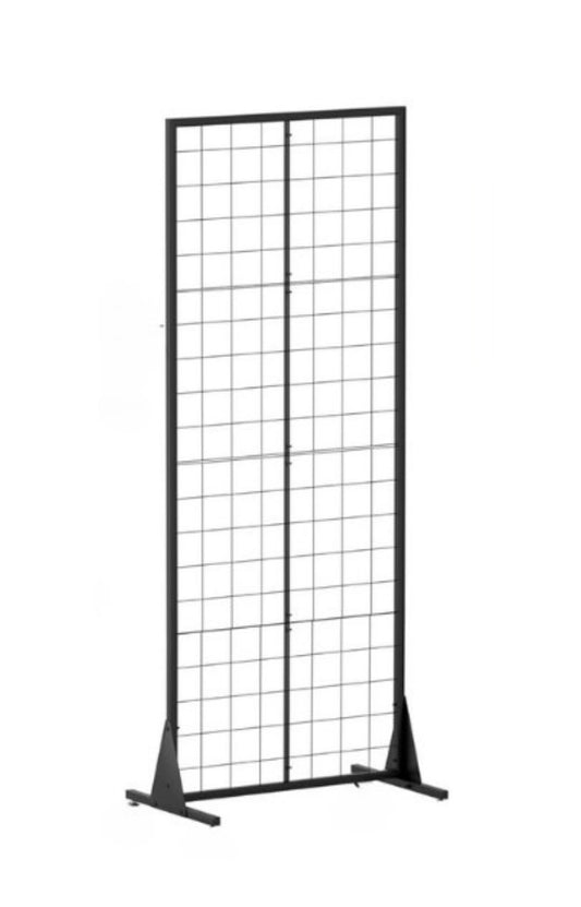 STRUCTURE D'ARCHE RECTANGLE GRILLAGÉE EN MÉTAL NOIR