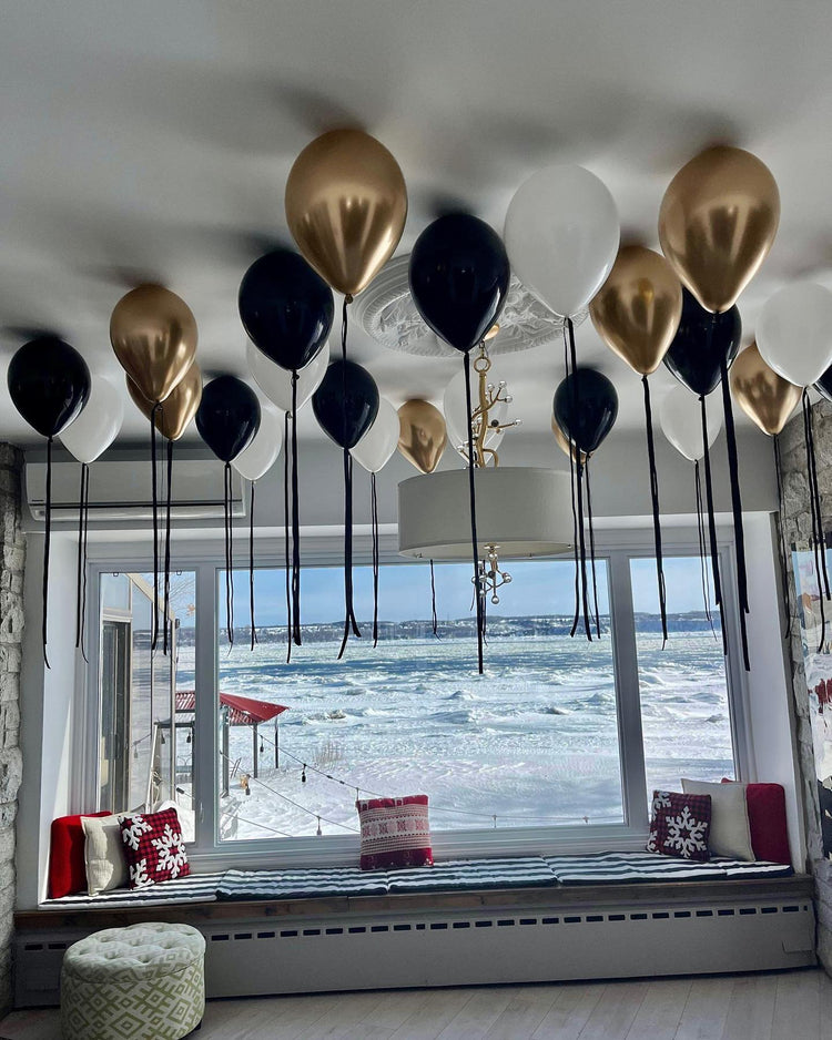 BALLONS AU PLAFOND RUBAN SATIN