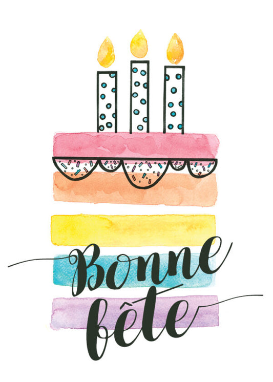 BONNE FÊTE GÂTEAU - Stéphanie Renière illustration