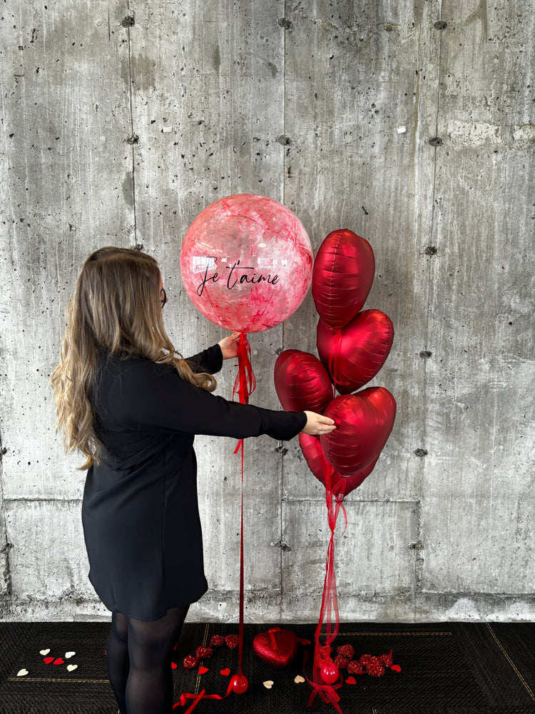 BOUQUET COEURS ET BULLE PEINTURE