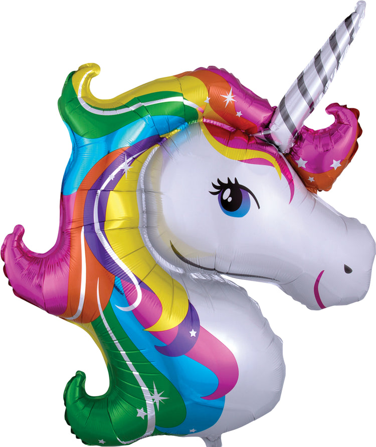 BALLON MYLAR LICORNE MULTICOLORE