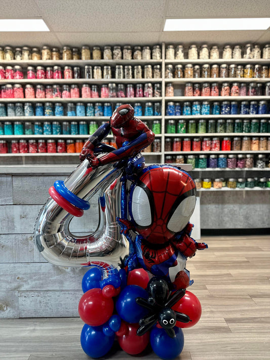 MONTAGE DE BALLONS SPIDERMAN