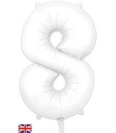 BALLON MYLAR 34 POUCES BLANC 8