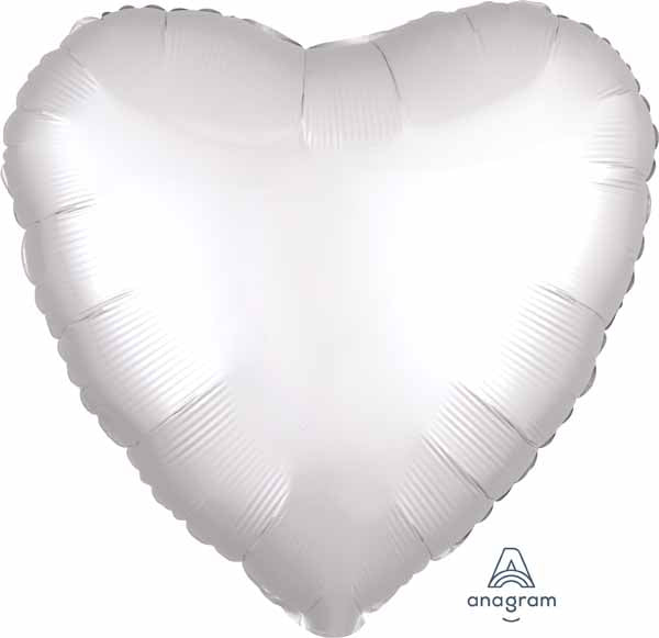 BALLON MYLAR COEUR BLANC SATIN