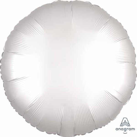 BALLON MYLAR ROND BLANC SATIN