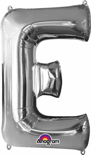 BALLON MYLAR LETTRE 16 POUCES ARGENT E