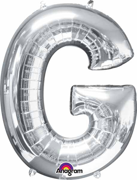 BALLON MYLAR LETTRE 16 POUCES ARGENT G