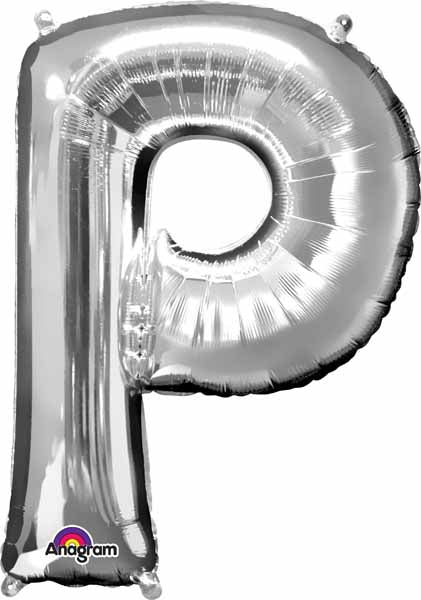 BALLON MYLAR LETTRE 16 POUCES ARGENT P