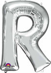 BALLON MYLAR LETTRE 16 POUCES ARGENT R