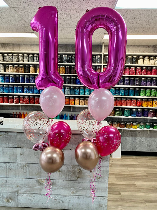 BOUQUET DE BALLONS CHIFFRES ET PAILLETTE