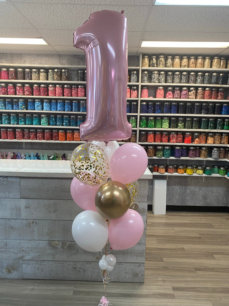 BOUQUET DE BALLONS CHIFFRE ET PAILLETTE