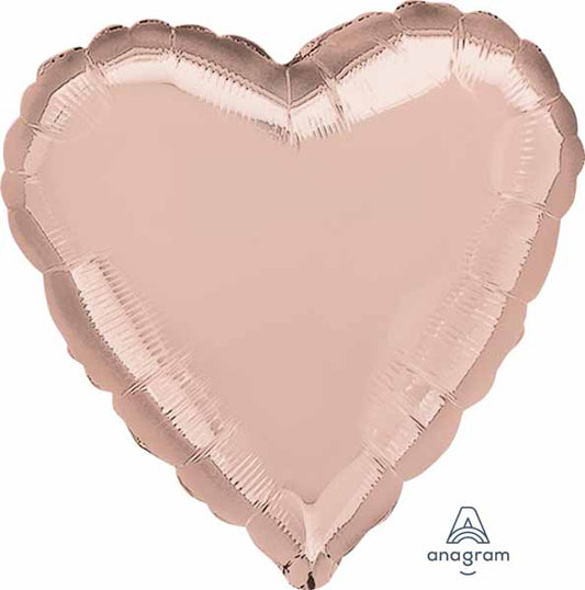 BALLON MYLAR COEUR ROSE GOLD