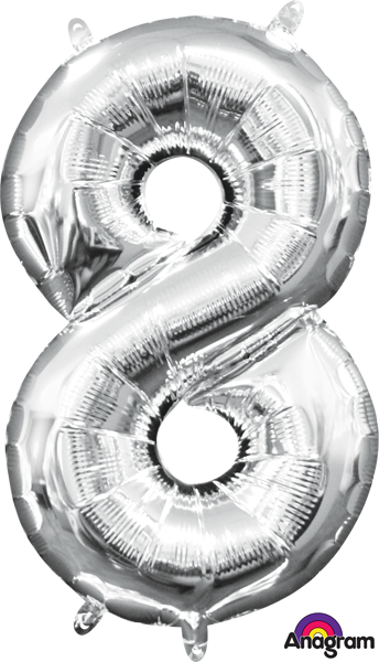 BALLON MYLAR 16 POUCES ARGENT 8