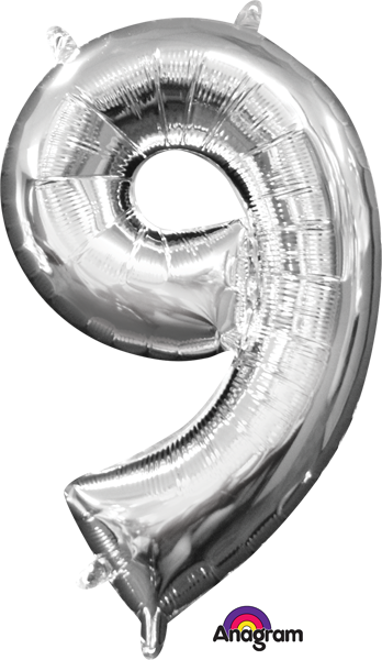 BALLON MYLAR 16 POUCES ARGENT 9