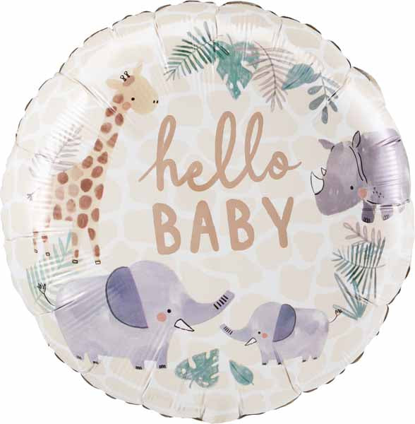 BALLON MYLAR ROND GIRAFE BÉBÉ